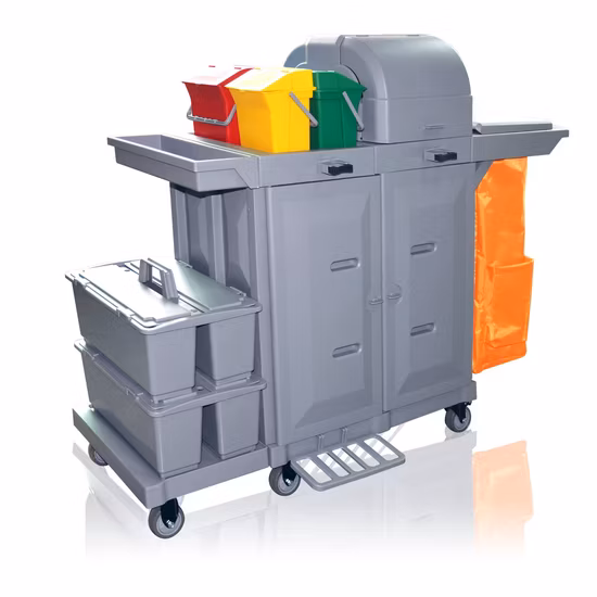 Multipurpose Cleaning Cart with Door Room Service Cart