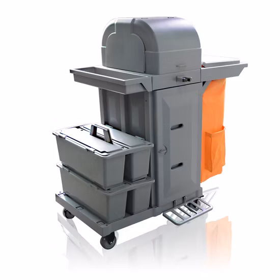 Multipurpose Cleaning Cart with Door Room Service Cart