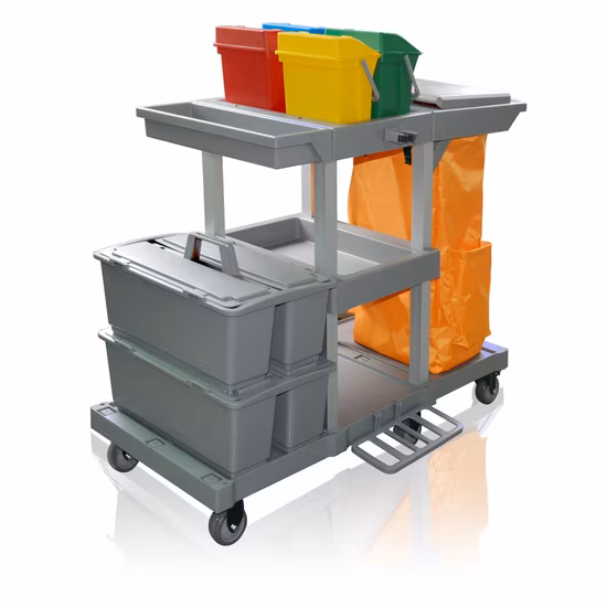 Multipurpose Cleaning Cart with Door Room Service Cart
