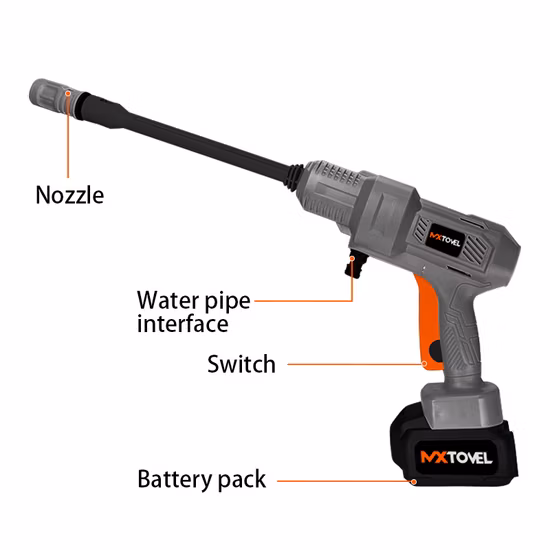 Máquina de limpieza de pistola de piezas de automóvil, potencia inalámbrica, alta presión, 12V, portátil, pulverizador de agua de alta presión, lavadora de coche